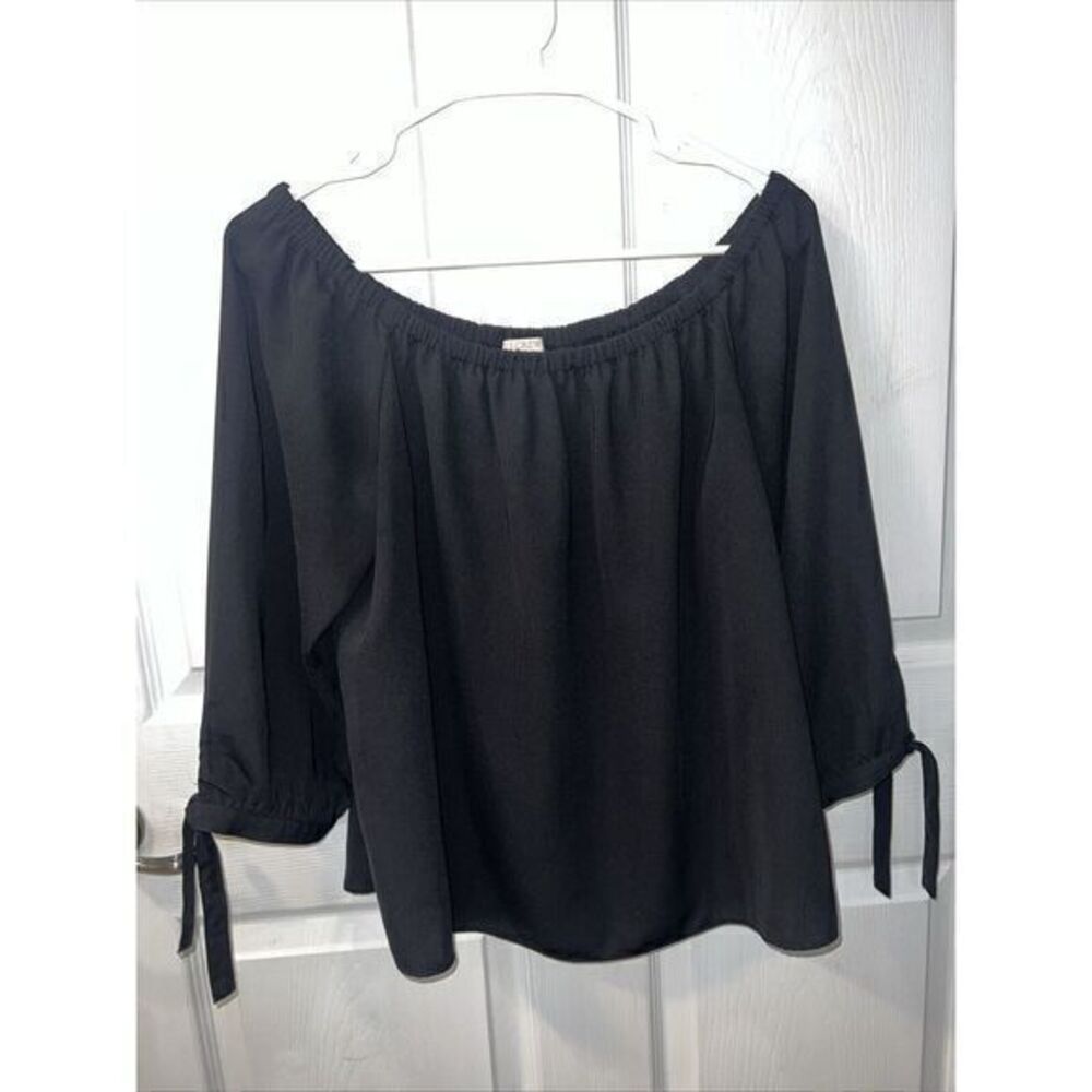 J.Crew Black Off The Shoulder Size Small Tassel Sleeve Worktop